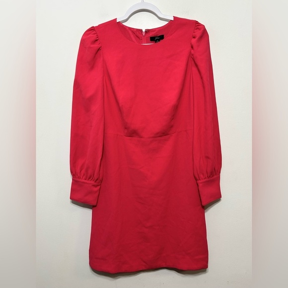 New! J Crew Long Sleeve Crepe 365 Dress in Bright Rose Women’s Size 8 - Picture 7 of 13